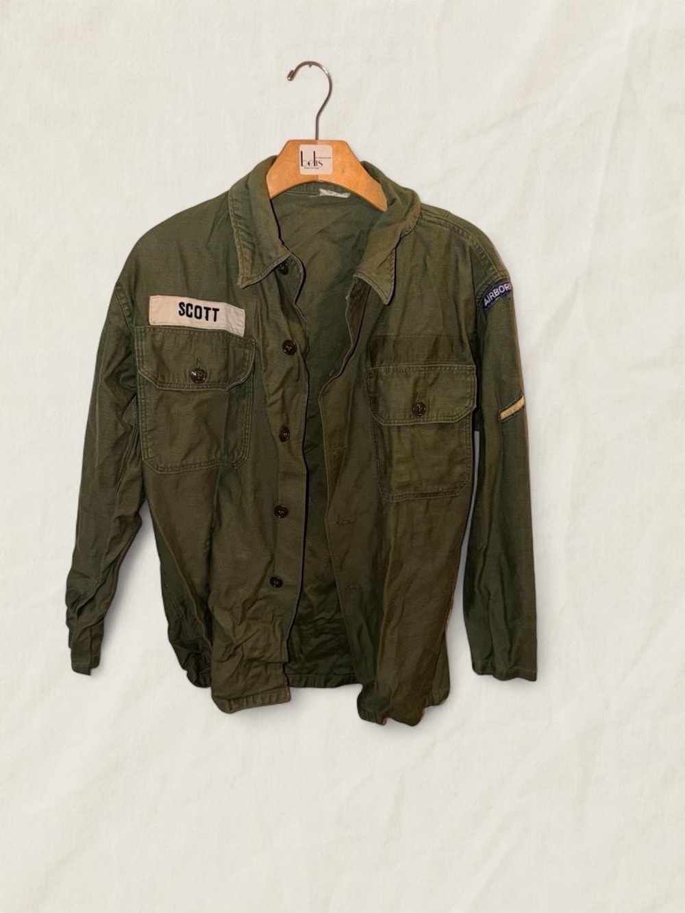 Olive Green Military Men’s Field Jacket w/ Betty Boop Hand Done